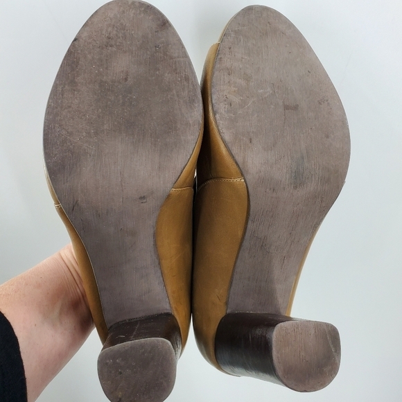 J.Peterman Portuguese Inca leather open toe booties 8 - Picture 9 of 11